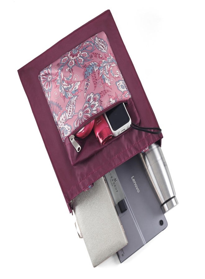 حقيبة تسوق قابلة للطي من BAG IN ENTERPRISE للسفر والتسوق - تصميم زهري، إغلاق بسحاب (وردي) - Image 3